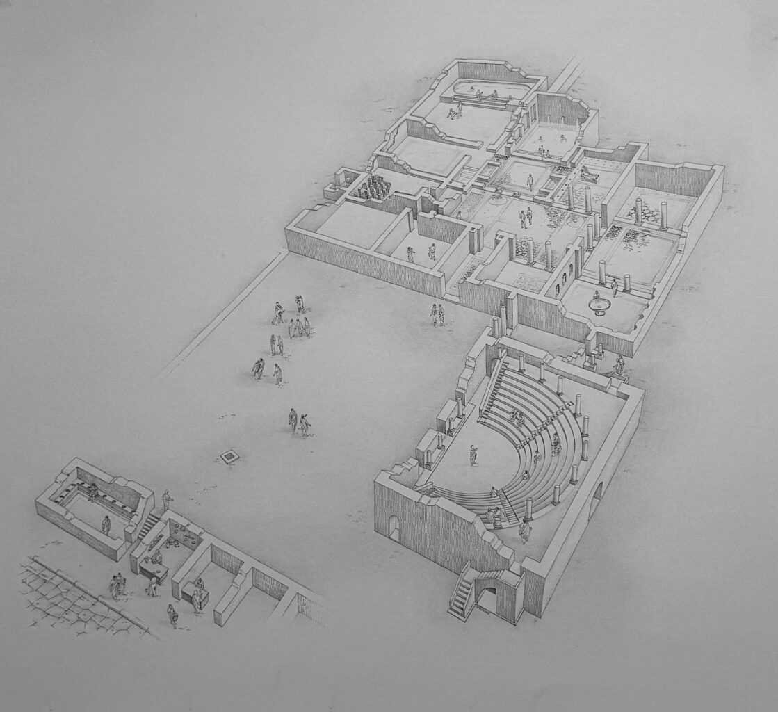 Archaeological Museum of Dion reconstruction near Mount Olympus Greece