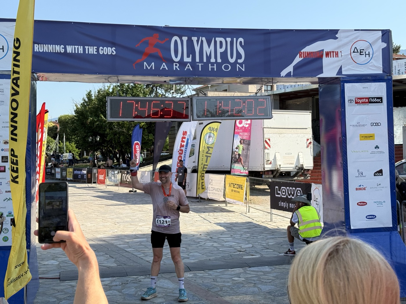 Olympus Marathon în Litochoro arc de sosire foto sărbătoare 2026